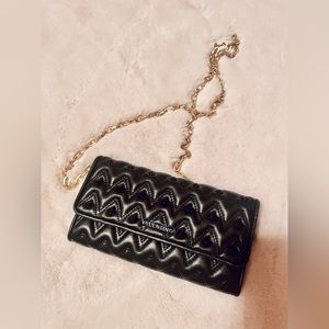 Mario Valentino black witj gold chain handbag